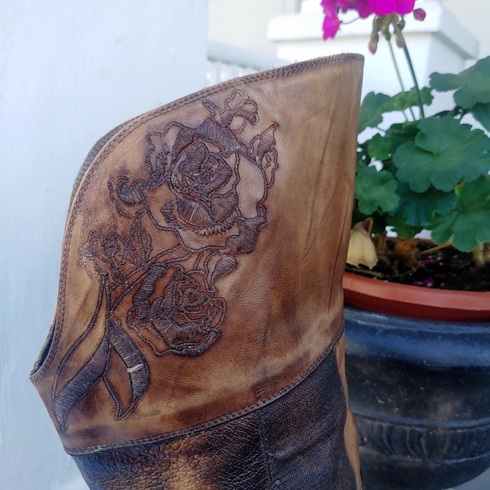 Mark Nason Patchwork Leather Knee-High Boots Size… - image 8